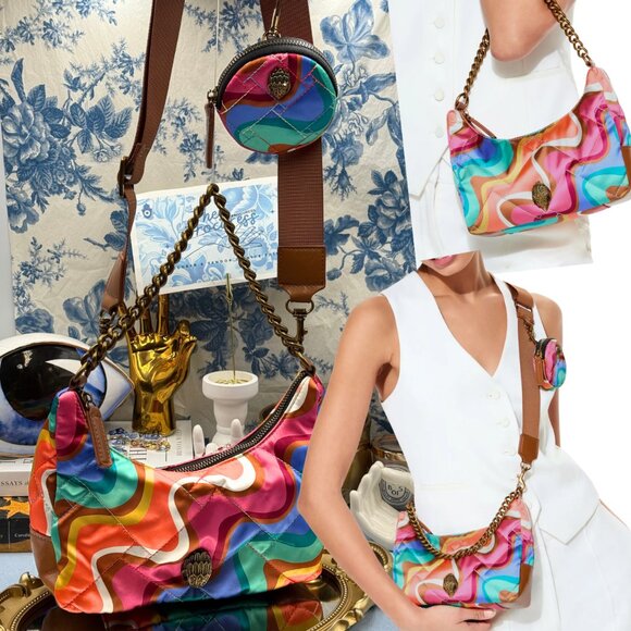 🆕 KURT GEIGER LONDON 🧿 NWOT Recycled Multi Cross Body Bag, Rainbow Swirl - Picture 1 of 13